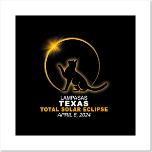 Wos Lampasas Texas Cat Total Solar Eclipse 2024 Posters and Art